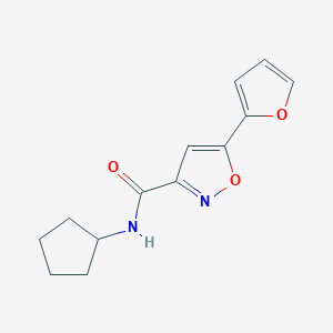 molecular formula C13H14N2O3 B4478597 N-Cyclopentyl-5-(furan-2-yl)isoxazole-3-carboxamide 