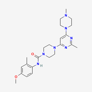 molecular formula C23H33N7O2 B4478627 N-(4-methoxy-2-methylphenyl)-4-[2-methyl-6-(4-methyl-1-piperazinyl)-4-pyrimidinyl]-1-piperazinecarboxamide 