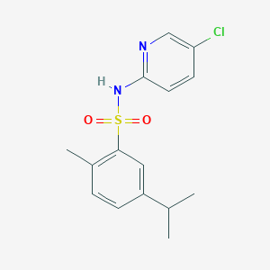 molecular formula C15H17ClN2O2S B4478633 N-(5-chloro-2-pyridinyl)-5-isopropyl-2-methylbenzenesulfonamide 