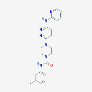 molecular formula C21H23N7O B4478638 N-(3-methylphenyl)-4-[6-(2-pyridinylamino)-3-pyridazinyl]-1-piperazinecarboxamide 
