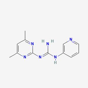 molecular formula C12H14N6 B4478689 N-(4,6-dimethyl-2-pyrimidinyl)-N'-3-pyridinylguanidine 