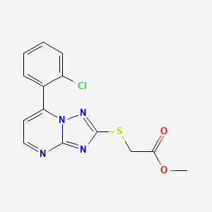molecular formula C14H11ClN4O2S B4478715 Methyl {[7-(2-chlorophenyl)[1,2,4]triazolo[1,5-a]pyrimidin-2-yl]sulfanyl}acetate 