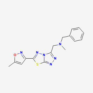 molecular formula C16H16N6OS B4478742 N-benzyl-N-methyl-1-[6-(5-methyl-3-isoxazolyl)[1,2,4]triazolo[3,4-b][1,3,4]thiadiazol-3-yl]methanamine 