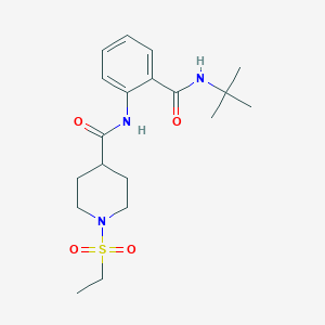 molecular formula C19H29N3O4S B4478748 N-[2-(TERT-BUTYLCARBAMOYL)PHENYL]-1-(ETHANESULFONYL)PIPERIDINE-4-CARBOXAMIDE 