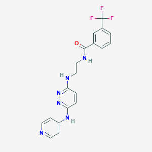 molecular formula C19H17F3N6O B4478787 N-(2-{[6-(4-pyridinylamino)-3-pyridazinyl]amino}ethyl)-3-(trifluoromethyl)benzamide 