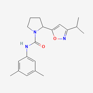 molecular formula C19H25N3O2 B4478824 N-(3,5-Dimethylphenyl)-2-[3-(propan-2-YL)-1,2-oxazol-5-YL]pyrrolidine-1-carboxamide 