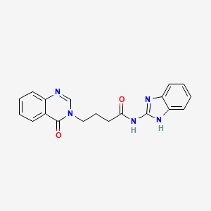 molecular formula C19H17N5O2 B4478862 N-(1H-benzimidazol-2-yl)-4-(4-oxoquinazolin-3(4H)-yl)butanamide 