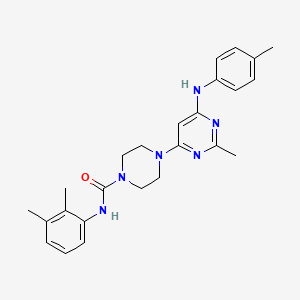 molecular formula C25H30N6O B4478926 N-(2,3-dimethylphenyl)-4-{2-methyl-6-[(4-methylphenyl)amino]pyrimidin-4-yl}piperazine-1-carboxamide 