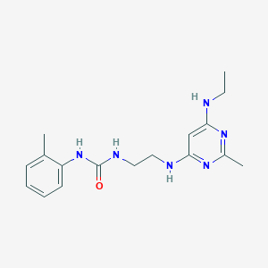 molecular formula C17H24N6O B4479166 N-(2-{[6-(ethylamino)-2-methyl-4-pyrimidinyl]amino}ethyl)-N'-(2-methylphenyl)urea 