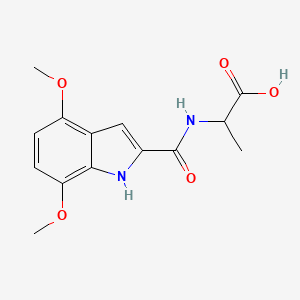 molecular formula C14H16N2O5 B4479185 (S)-2-(4,7-Dimethoxy-1H-indole-2-carboxamido)propanoic acid 