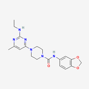 molecular formula C19H24N6O3 B4479201 N-1,3-benzodioxol-5-yl-4-[2-(ethylamino)-6-methyl-4-pyrimidinyl]-1-piperazinecarboxamide 
