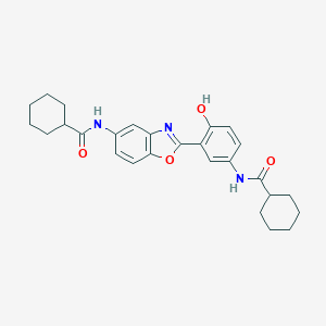 molecular formula C27H31N3O4 B447934 N-[3-(5-CYCLOHEXANEAMIDO-1,3-BENZOXAZOL-2-YL)-4-HYDROXYPHENYL]CYCLOHEXANECARBOXAMIDE 