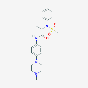 molecular formula C21H28N4O3S B4479374 N~1~-[4-(4-methyl-1-piperazinyl)phenyl]-N~2~-(methylsulfonyl)-N~2~-phenylalaninamide 