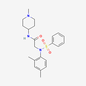 molecular formula C22H29N3O3S B4479397 N~2~-(2,4-dimethylphenyl)-N~1~-(1-methyl-4-piperidinyl)-N~2~-(phenylsulfonyl)glycinamide 