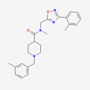 molecular formula C25H30N4O2 B4479404 N-METHYL-N-{[3-(2-METHYLPHENYL)-1,2,4-OXADIAZOL-5-YL]METHYL}-1-[(3-METHYLPHENYL)METHYL]PIPERIDINE-4-CARBOXAMIDE 