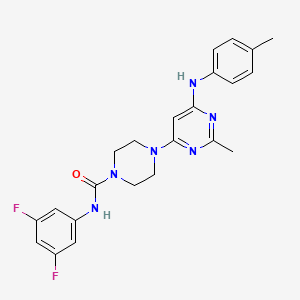 molecular formula C23H24F2N6O B4479488 N-(3,5-difluorophenyl)-4-{2-methyl-6-[(4-methylphenyl)amino]pyrimidin-4-yl}piperazine-1-carboxamide 