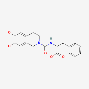molecular formula C22H26N2O5 B4479493 methyl N-[(6,7-dimethoxy-3,4-dihydro-2(1H)-isoquinolinyl)carbonyl]phenylalaninate 