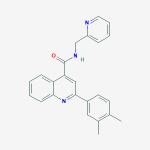molecular formula C24H21N3O B447958 2-(3,4-dimethylphenyl)-N-(pyridin-2-ylmethyl)quinoline-4-carboxamide 