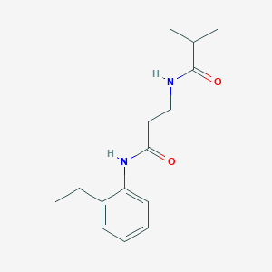 molecular formula C15H22N2O2 B4479595 N~1~-(2-ethylphenyl)-N~3~-isobutyryl-beta-alaninamide 