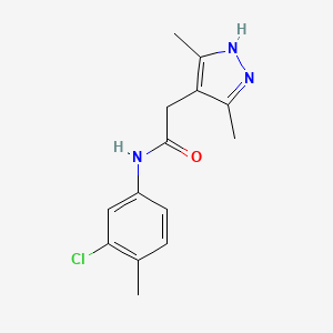 molecular formula C14H16ClN3O B4479656 N-(3-chloro-4-methylphenyl)-2-(3,5-dimethyl-1H-pyrazol-4-yl)acetamide 