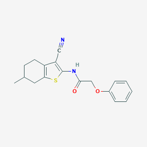 molecular formula C18H18N2O2S B447967 N-(3-cyano-6-methyl-4,5,6,7-tetrahydro-1-benzothiophen-2-yl)-2-phenoxyacetamide 