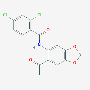 molecular formula C16H11Cl2NO4 B447970 N-(6-acetyl-1,3-benzodioxol-5-yl)-2,4-dichlorobenzamide 