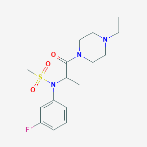 molecular formula C16H24FN3O3S B4479733 N-[1-(4-ethylpiperazin-1-yl)-1-oxopropan-2-yl]-N-(3-fluorophenyl)methanesulfonamide 