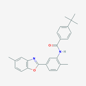 4-tert-butyl-N-[2-methyl-5-(5-methyl-1,3-benzoxazol-2-yl)phenyl]benzamide