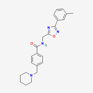 molecular formula C23H26N4O2 B4479838 N-{[3-(3-METHYLPHENYL)-1,2,4-OXADIAZOL-5-YL]METHYL}-4-[(PIPERIDIN-1-YL)METHYL]BENZAMIDE 