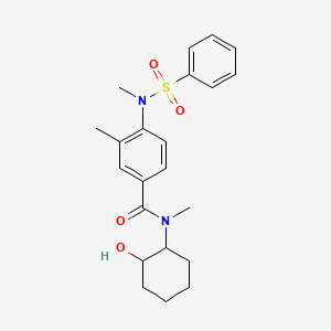 molecular formula C22H28N2O4S B4479846 N-(2-hydroxycyclohexyl)-N,3-dimethyl-4-[methyl(phenylsulfonyl)amino]benzamide 