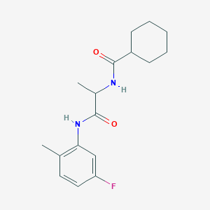molecular formula C17H23FN2O2 B4479897 N-{2-[(5-fluoro-2-methylphenyl)amino]-1-methyl-2-oxoethyl}cyclohexanecarboxamide 