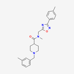 molecular formula C25H30N4O2 B4479916 N-METHYL-N-{[3-(4-METHYLPHENYL)-1,2,4-OXADIAZOL-5-YL]METHYL}-1-[(3-METHYLPHENYL)METHYL]PIPERIDINE-4-CARBOXAMIDE 