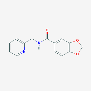 molecular formula C14H12N2O3 B447992 N-(pyridin-2-ylmethyl)-1,3-benzodioxole-5-carboxamide CAS No. 346726-01-0