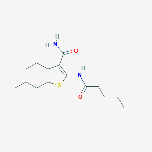 2-(Hexanoylamino)-6-methyl-4,5,6,7-tetrahydro-1-benzothiophene-3-carboxamide