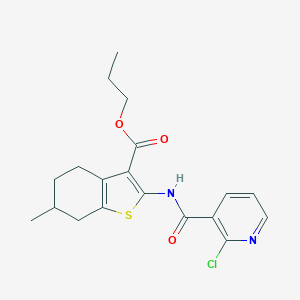 Propyl 2-{[(2-chloro-3-pyridinyl)carbonyl]amino}-6-methyl-4,5,6,7-tetrahydro-1-benzothiophene-3-carboxylate