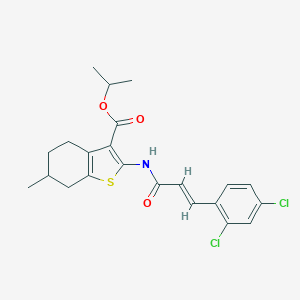 molecular formula C22H23Cl2NO3S B448005 Isopropyl 2-{[3-(2,4-dichlorophenyl)acryloyl]amino}-6-methyl-4,5,6,7-tetrahydro-1-benzothiophene-3-carboxylate 
