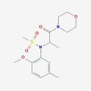 molecular formula C16H24N2O5S B4480052 N-(2-methoxy-5-methylphenyl)-N-[1-methyl-2-(4-morpholinyl)-2-oxoethyl]methanesulfonamide 