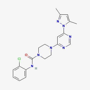 molecular formula C20H22ClN7O B4480096 N-(2-chlorophenyl)-4-[6-(3,5-dimethyl-1H-pyrazol-1-yl)-4-pyrimidinyl]-1-piperazinecarboxamide 