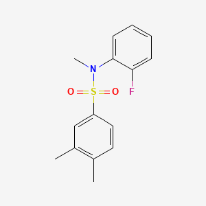molecular formula C15H16FNO2S B4480164 N-(2-fluorophenyl)-N,3,4-trimethylbenzenesulfonamide 