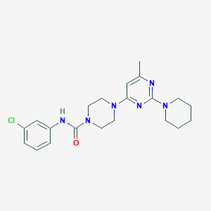 molecular formula C21H27ClN6O B4480241 N-(3-chlorophenyl)-4-[6-methyl-2-(1-piperidinyl)-4-pyrimidinyl]-1-piperazinecarboxamide 