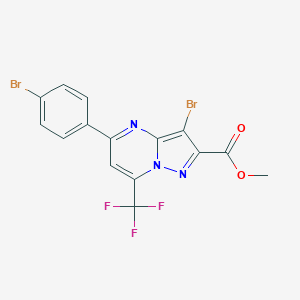 molecular formula C15H8Br2F3N3O2 B448030 Methyl 3-bromo-5-(4-bromophenyl)-7-(trifluoromethyl)pyrazolo[1,5-a]pyrimidine-2-carboxylate 