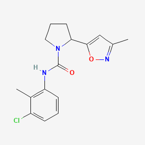 molecular formula C16H18ClN3O2 B4480308 N-(3-chloro-2-methylphenyl)-2-(3-methyl-1,2-oxazol-5-yl)pyrrolidine-1-carboxamide 