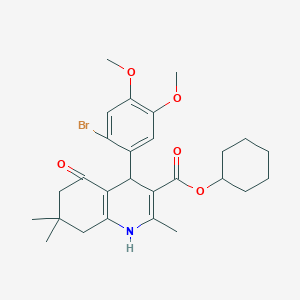 molecular formula C27H34BrNO5 B448031 cyclohexyl 4-(2-bromo-4,5-dimethoxyphenyl)-2,7,7-trimethyl-5-oxo-1,4,5,6,7,8-hexahydroquinoline-3-carboxylate 