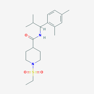 molecular formula C20H32N2O3S B4480352 N-[1-(2,4-DIMETHYLPHENYL)-2-METHYLPROPYL]-1-(ETHANESULFONYL)PIPERIDINE-4-CARBOXAMIDE 