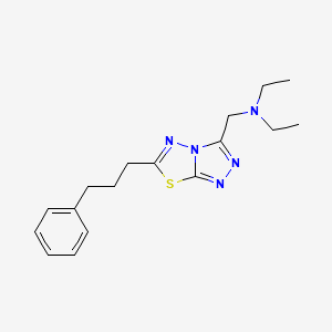 molecular formula C17H23N5S B4480368 N-ethyl-N-{[6-(3-phenylpropyl)[1,2,4]triazolo[3,4-b][1,3,4]thiadiazol-3-yl]methyl}ethanamine 