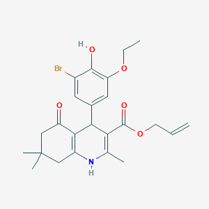 molecular formula C24H28BrNO5 B448037 Prop-2-en-1-yl 4-(3-bromo-5-ethoxy-4-hydroxyphenyl)-2,7,7-trimethyl-5-oxo-1,4,5,6,7,8-hexahydroquinoline-3-carboxylate 