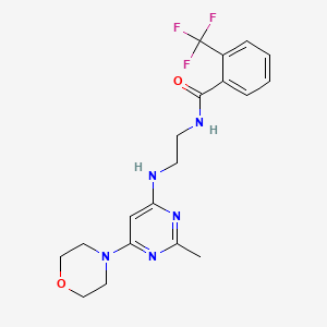 molecular formula C19H22F3N5O2 B4480423 N-(2-{[2-methyl-6-(4-morpholinyl)-4-pyrimidinyl]amino}ethyl)-2-(trifluoromethyl)benzamide 