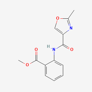 molecular formula C13H12N2O4 B4480430 Methyl 2-[(2-methyl-1,3-oxazole-4-carbonyl)amino]benzoate 
