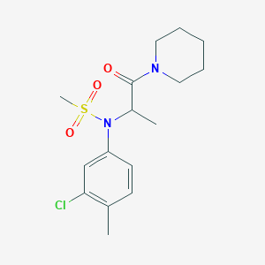 molecular formula C16H23ClN2O3S B4480438 N-(3-chloro-4-methylphenyl)-N-[1-oxo-1-(piperidin-1-yl)propan-2-yl]methanesulfonamide 