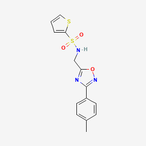 molecular formula C14H13N3O3S2 B4480489 N-{[3-(4-methylphenyl)-1,2,4-oxadiazol-5-yl]methyl}thiophene-2-sulfonamide 
